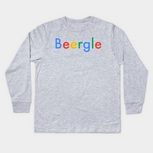 Beer Search Engine (White Outline) Kids Long Sleeve T-Shirt
